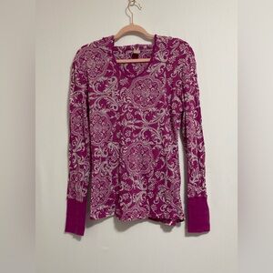 Alpine Pink and White Floral Long Sleeve Top